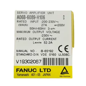 Japan Original Fanuc Servo Drive Amplifier A06B-6089-H106